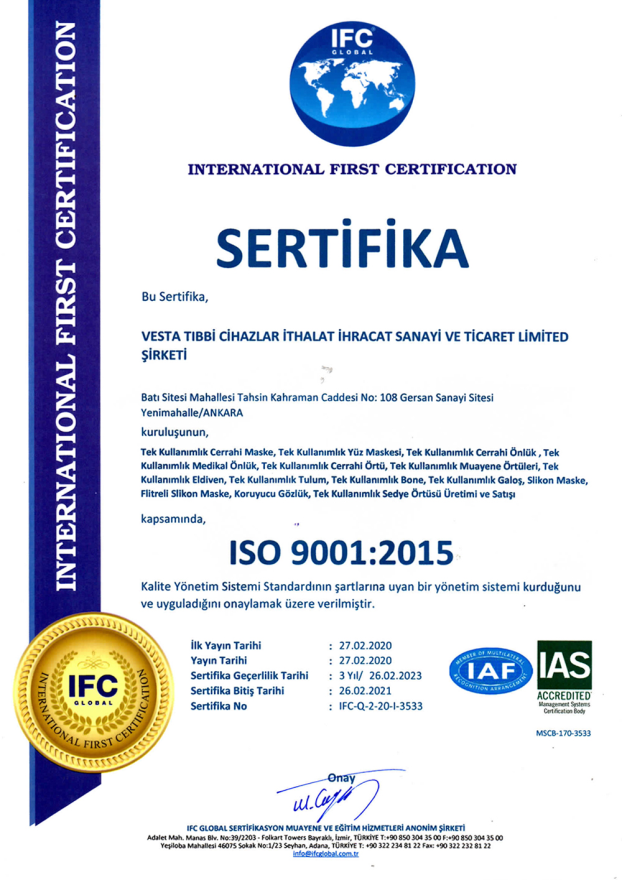 ISO 13485 Sertifikası
